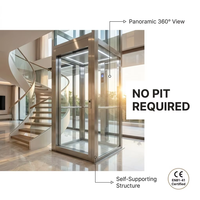 Ascenseur Domestique en Verre pour Villa, Cabine Transparente d'Angle, Cadre en Acier Inoxydable, Économiseur d'Espace, Ascenseur Panoramique Résidentiel