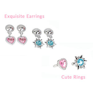 डीलक्स 18pcs बच्चों लड़कियों सामान श्रृंगार राजकुमारी पहनने योग्य मुकुट हार रिंगों कान की बाली जूते प्लास्टिक गहने सेट खिलौने - Product Image 6