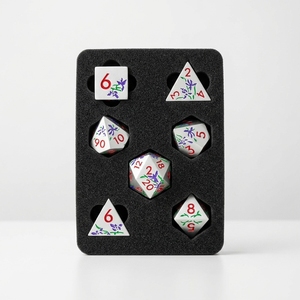 Juego de Dados Metálicos Personalizados para DND con Grabado Floral, Dados de Aleación de Zinc para Juegos de Mesa RPG, Regalo Coleccionable para Jugadores de Dungeons & Dragons - Product Image 6