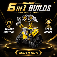 Ensemble de blocs de construction en plastique à l'échelle 1:8 Wall-E, jouet éducatif de construction pour enfants (unisexe) - Modèle moderne à construire soi-même