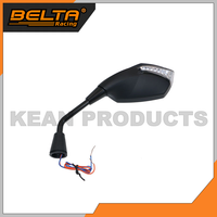 Pièces et accessoires de moto Rétroviseur de moto de forme irrégulière avec lumière LED pour rétroviseur de moto
