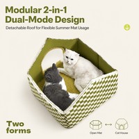 Lit pour chat et chien de style maison, durable, moderne, rectangulaire, avec emballage en carton