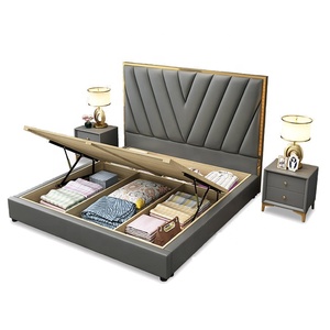 <span class=keywords><strong>Letto</strong></span> <span class=keywords><strong>Matrimoniale</strong></span> Moderno di Lusso in Velluto <span class=keywords><strong>Verde</strong></span> Stile Italiano con Struttura in Metallo e Materasso, Misura Queen/King, con Contenitore - Product Image 2