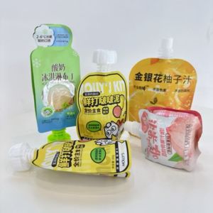 Sacs d'emballage alimentaire personnalisés Pochette debout Pochette refermable à bec pour enfant Jus Gelée Huile d'olive Emballage alimentaire pour bébé - Product Image 3