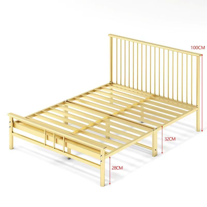 Gold-colored [Reinforced Under-Bed Beam] Silent Slatted Frame