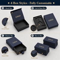Boîte cadeau personnalisée en carton rigide avec couvercle et base, insert en éponge rectangulaire, logo en feuille d'or, estampage à chaud, emballage pour bijoux