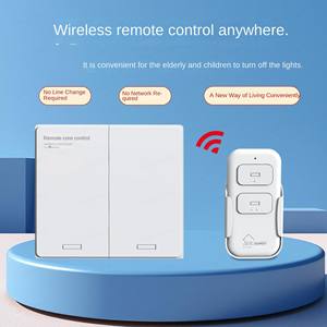 Interruptor de Pared Inteligente Inalámbrico Tipo 86 con Panel Táctil, Doble Canal, 10A, Sin Cableado, para Lámparas Eléctricas Domésticas, Duradero - Product Image 1