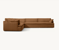 Canapé d'angle modulable en forme de L avec coussin d'assise et accoudoir gauche Cloud Track pour salon et chambre d'hôtel