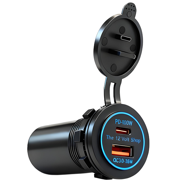 Auto Type-C 100W PD Charger 36W QC3.0 USB-A Port Dual Port Car Charger for Mobile Phone and Computer