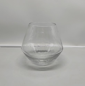 Hand Blown Clear Glass <b>Vase</b> for Flowers Modern Round Bottom Tabletop Centerpiece <b>Unique</b> Home Decor Wedding Floral Container - Product Image 2