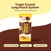 Sachet d'emballage en forme de coussin thermoscellable imprimé sur mesure pour chewing-gum, chocolat, barres de noix, idéal pour l'emballage alimentaire