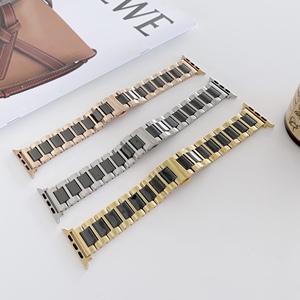 Cadeau de la Saint-Valentin, bracelet intelligent en céramique à trois brins pour <span class=keywords><strong>Apple</strong></span> Sport <span class=keywords><strong>Watch</strong></span> 44 mm, bracelet de montre, bracelet de poignet 3 4 <span class=keywords><strong>5</strong></span> 6 7, boîte - Product Image 3