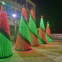 ANPU Outdoor Programmierbare RGB-Lichtshow Kegel-Weihnachtsbaum-Motiv-Beleuchtung