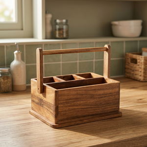 Designer Handmade Sustainable Wooden Customise Utensil Holder <b>Kitchen</b> Non-Folding New Style Home Hotel Restaurant <b>Caddy</b> - Product Image 1