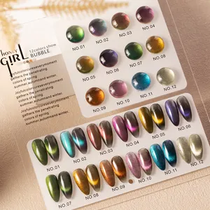 OEM 15ml Rainbow Cat Eye Gel Silver Sparkle 9D Cat Eyes Magnetic With Holographic Effect Wholesale Gel Polish Cat Eye Gel Polish