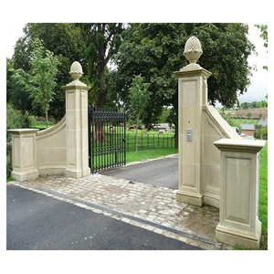 Colonne de portail en pierre de granit finition champignon, design pour portail d'entrée et jardin, pilier en granit - Product Image 6