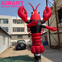 Danseur Homard Gonflable pour Publicité Extérieure de Restaurant de Fruits de Mer, Gonflables Publicitaires, 4m (13ft) de Haut, Danseur Écrevisse Gonflable