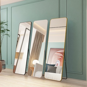 Factory Supply Morden Luxury Living Room Make-up Dressing Iron Frame Rectangle <strong>Stand</strong> Support/Wall Mounted Large <strong>Floor</strong> <strong>Mirror</strong> - Product Image 5