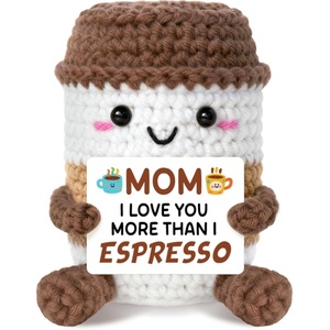 แก้วกาแฟโครเชต์แฮนด์เมด ของขวัญสร้างแรงบันดาลใจสำหรับผู้หญิง พร้อมการ์ดอวยพร ของขวัญแสดงความห่วงใยหลังผ่าตัด - Product Image 5