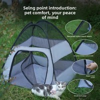 Cage pour chat imperméable d'extérieur, tente portable pliable avec maille respirante pour petits lapins, tortues et chiots, toutes saisons