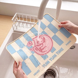 Pet Soft Rubber Placemat Rectangle Waterproof Stain Resistant Cat Feeding Mat Non Slip Easy Clean All Seasons - Product Image 3