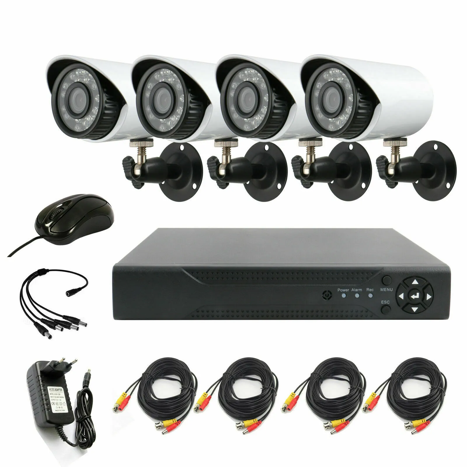 Beveiliging 4ch Complete Set Cctv Kit Analoge Camera 1080P Ahd Kit Ir Pc Afstandsbediening Xmeye Mini Bullet