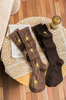 Chaussettes hautes respirantes QUEER pour femmes et filles, antibactériennes, écologiques, blanches, noires, kaki, café, vintage, fantaisie, en coton