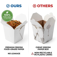 Caja de Papel Kraft Ecológica para Alimentos, Personalizable, Desechable, para Llevar, para Fideos y Pasta, Compostable, para Restaurantes, con Relieve