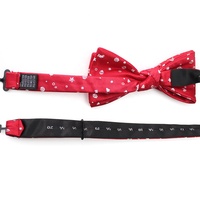 Chinesische Fliege aus Polyester, individuell gewebt, verstellbar, vorgebunden, Weihnachtsstern, rot-weiß, Weihnachtsbaum, Herren-Fliege