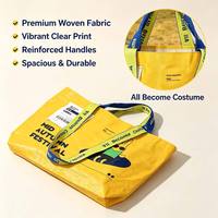 Sac en polypropylène tissé recyclé, sac fourre-tout laminé personnalisé, sac de shopping réutilisable en plastique avec logo, sac fourre-tout en polypropylène imperméable