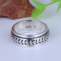 Anillo de Plata de Ley 925 con Baño de Rodio y Circonitas, Diseño Árabe, Ajustable, para Hombre, Regalo de Boda, Compromiso, Aniversario