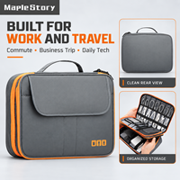 Sac Organisateur Électronique Double Couche Grande Capacité Prêt à Expédier, Étui Portable pour Câbles de Voyage, Logo Personnalisé OEM