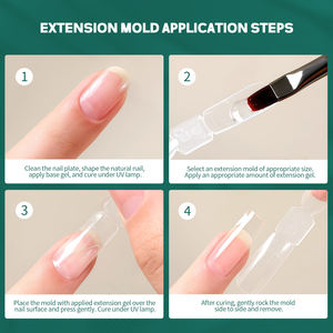 Nailpop <span class=keywords><strong>uñas</strong></span> de doble punta formas duales 150 Uds moldes de extensión de ataúd cuadrados reutilizables puntas de constructor de Gel salón profesional arte de <span class=keywords><strong>uñas</strong></span> - Product Image 5