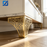 Pieds de meubles en métal, pieds de table pour table à manger, canapé, armoire, meuble TV, cadre de lit, motif en treillis sculpté, antirouille, électroplaqués
