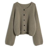 Gestrickter Cardigan-Stil Locker Sitzender Damenpullover