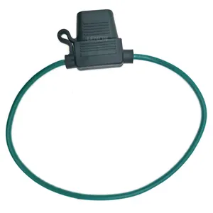 Custom Green Wire 14 Gauge ATO ATC Medium Fuse Holder Including 15A Fuse Standard Auto Car Fuse Holder