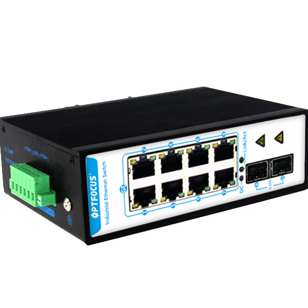 10 Ports 10/100/1000M Unmanaged Industrial Gigabit Ethernet PoE Switch with Din-Rail Mount