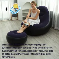 Nouveau Modèle de Fauteuil de Relaxation Simple Gonflable en PVC avec Repose-Pieds Pliant, Canapé Modulaire avec Rangement, Design une Place
