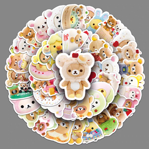 54 Pegatinas Kawaii de PVC de Alta Calidad, Decoraciones Personalizadas, Resistentes al Agua, Impresas con UV, Calcomanías de Anime Manga Rilakkuma - Product Image 2