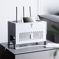 Organisateur de bureau Boîte de rangement de bureau à usage domestique Organisateur de câbles Routeur Wifi Boîte de rangement pour cordon d'alimentation
