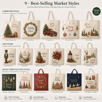 Sacs de courses en toile de coton personnalisés pour Thanksgiving, sacs fourre-tout réutilisables avec logo, sacs cadeaux en gros pour la vente au détail et les événements