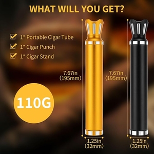 Portable 3 in 1 Crown Aluminum <b>Cigar</b> Tube Holder <b>Cases</b>/<b>Humidors</b> Airtight Smell Proof <b>Cigar</b> Accessories for Men Gift - Product Image 6