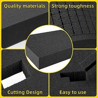 4 feuilles de mousse noire pour emballage artisanal, mousse pour étui de pistolet, éponge pré-découpée, inserts en mousse pour boîte à outils