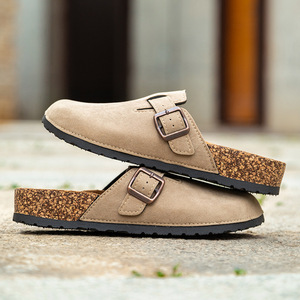 <b>Clogs</b> Closed Toe Faux Suede Rubber Outsole Cork Lining Anti Slippery Summer Fashion Men Women Outdoor Wear - Product Image 3