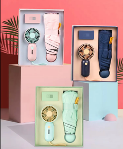 ग्रीष्मकालीन शादी की स्मृति चिन्ह मिनी फैन छाता उपहार, मेहमानों के लिए उपहार - Product Image 3