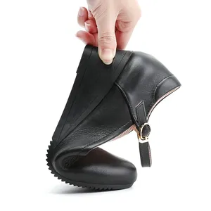 Giày Mary Jane công sở nữ bằng da đen, đế xuồng, chất liệu mềm mại, thoáng khí, size duy nhất, thích hợp cho mùa xuân. - Product Image 5