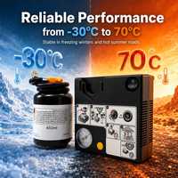 Portable 2-in-1 Tire Inflator Tire Repair Emergency Kit Air Compressor with 450ml Tire Sealant Multi Functional air Pump