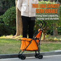 Poussette pour animaux de compagnie à 4 roues, grande capacité, étanche, charge 70 kg, ultra durable, légère, pour petits chiens et chats, pliage rapide en 2 secondes