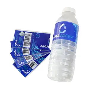 Etiqueta encolhedora de garrafa de água pvc, etiqueta de alta qualidade com revestimento térmico