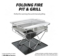 Barbecue et foyer pliables Jiawei en acier inoxydable pour camping en plein air, cuisson portable pour pique-nique et camping en extérieur